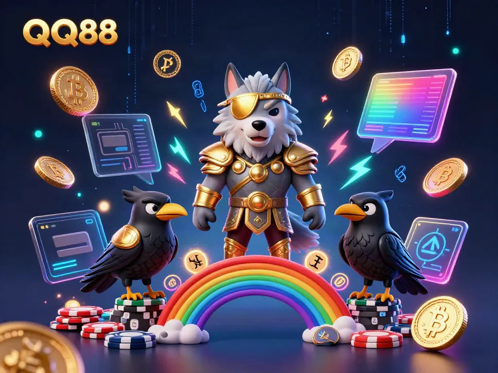 Engage in thrilling gameplay at QQ88 with 3D mythical characters and vibrant casino elements.