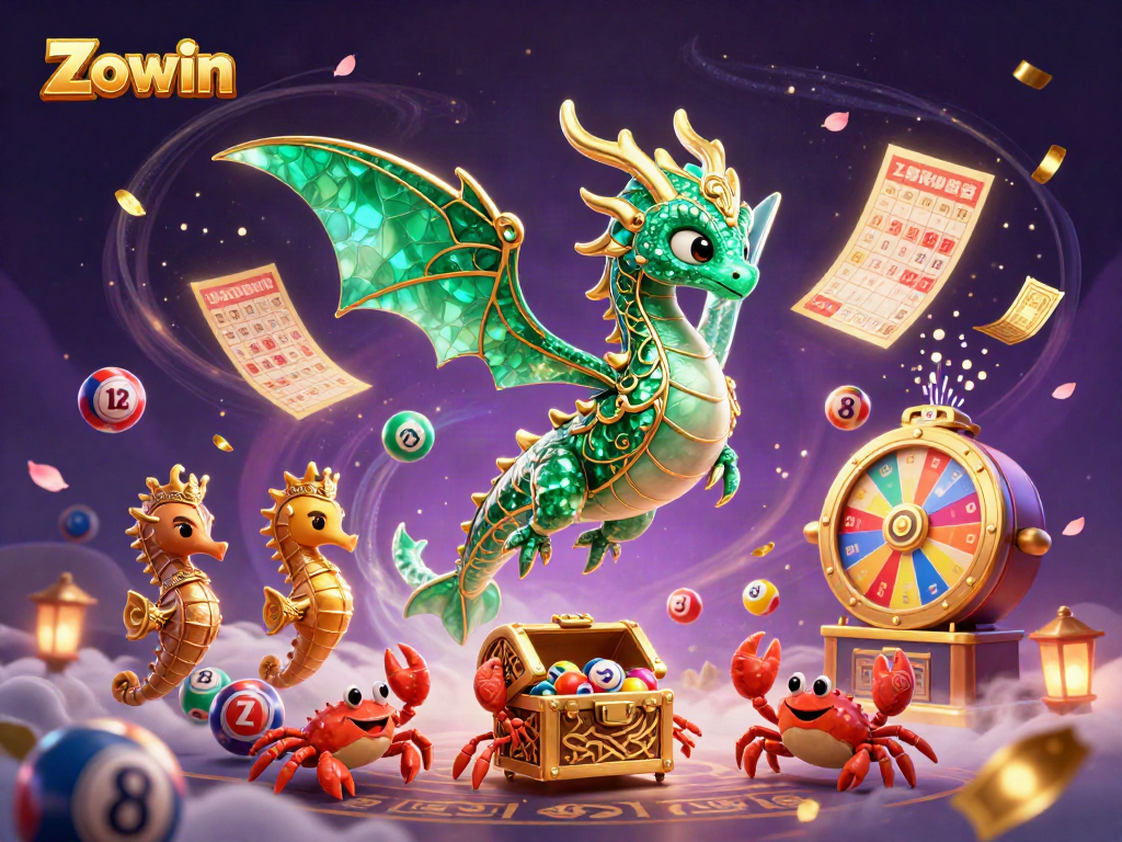 Engage with exhilarating Zowin gameplay featuring animated lottery elements and vibrant characters.