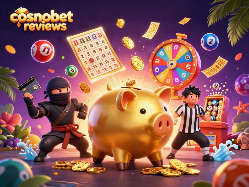 Experience thrilling gameplay at Cosmobet reviews with vibrant characters, sparkling coins, and dynamic gaming elements.