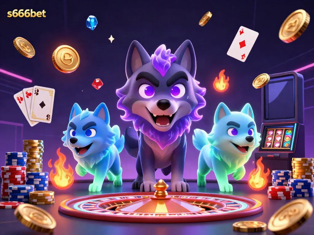 Engage with the vibrant s666bet casino world featuring a spectral wolf pack and dynamic gaming elements.