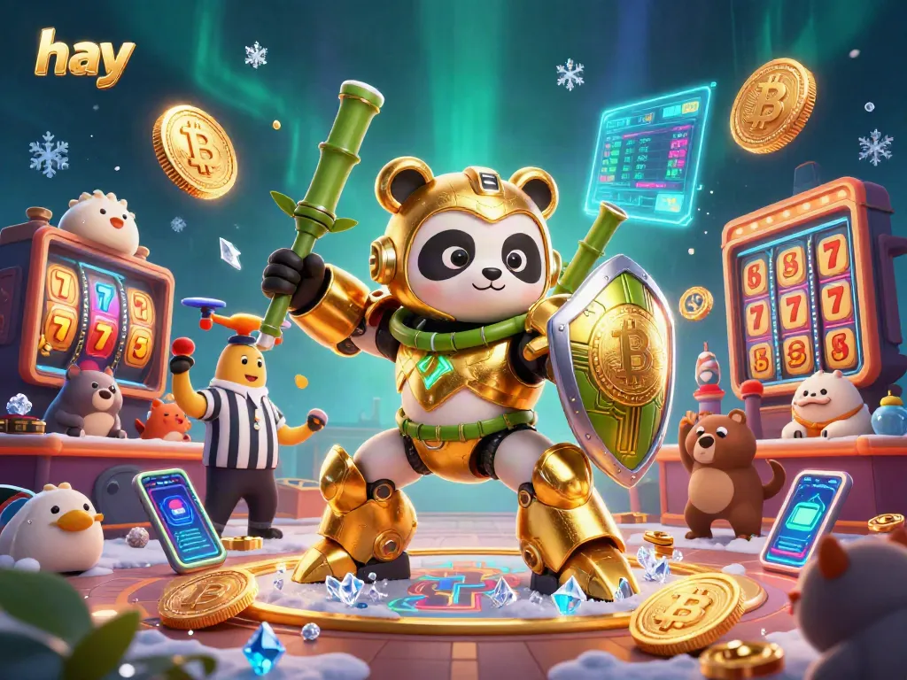 Experience hay-inspired gaming with engaging 3D panda casino scene filled with vibrant elements and action.