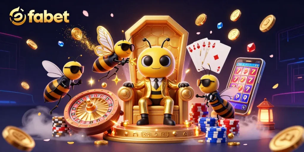 Experience fabet’s high-stakes thrills with a lively casino scene showcasing vibrant characters and dynamic gaming elements.