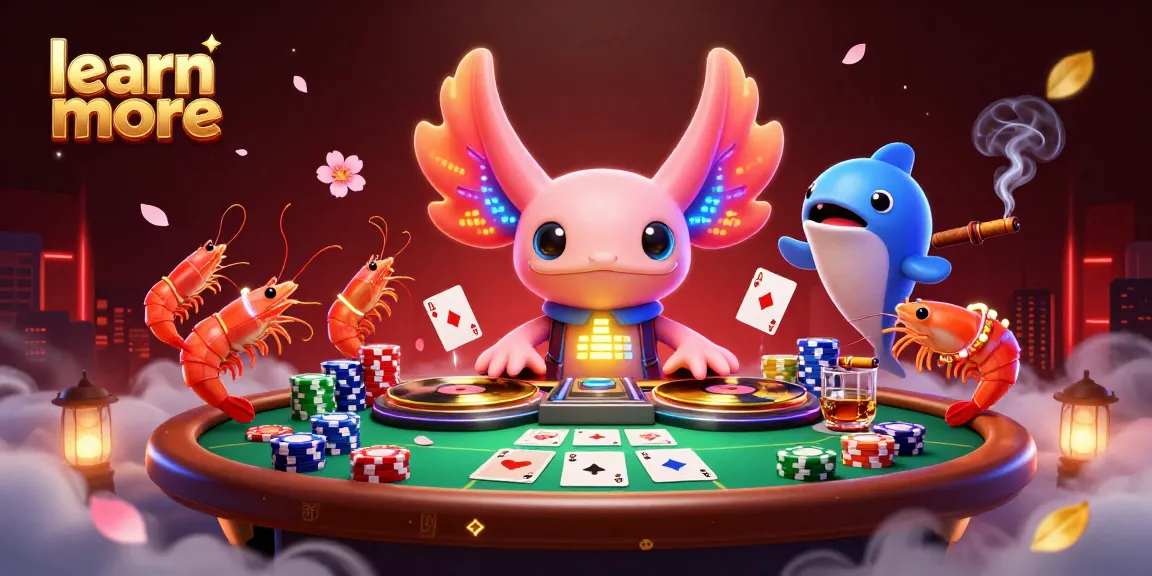 Join the axolotl DJ and shrimp dancers as they spin stories and learn more about the exciting world of gambling.