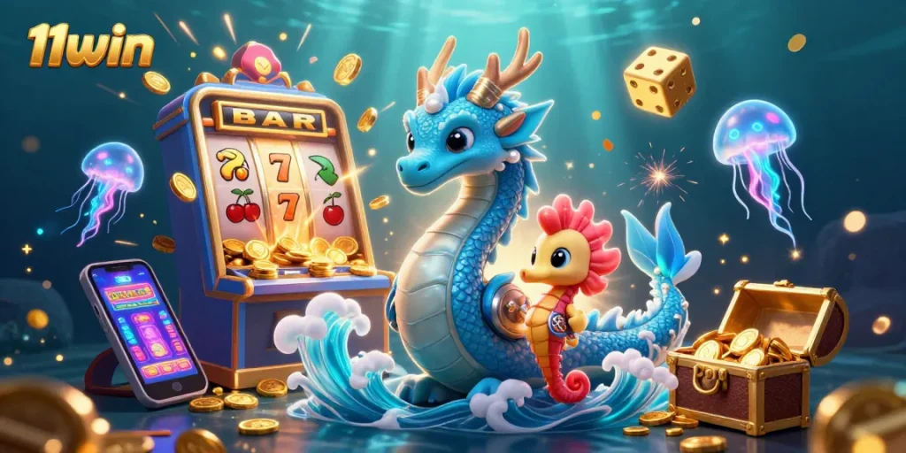 Engage with thrilling slots and gameplay at 11win in an enchanting underwater scene.