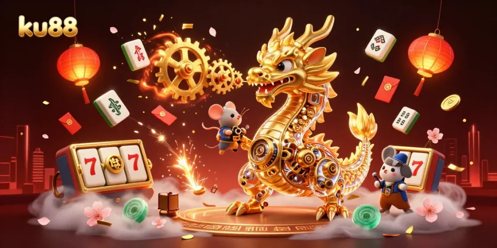 Experience the thrill of ku88 with majestic dragon and casino visuals in vibrant 3D.
